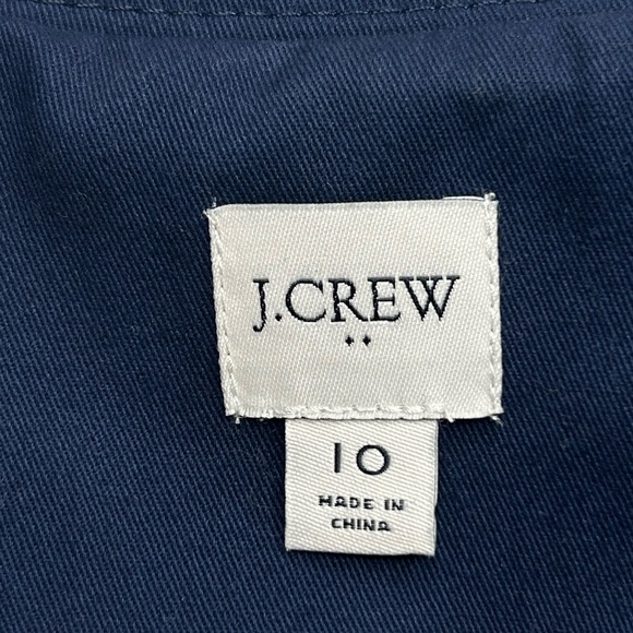 J. Crew Womens 10 Blue Belted Double Breasted Trench Mid Length Classic Office - Picture 12 of 13